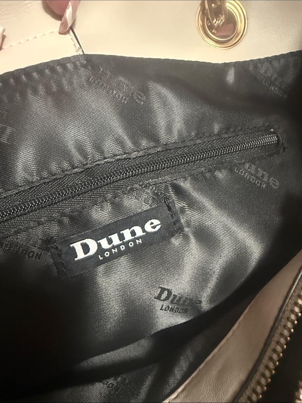 Dune London Cream Woven Tote with Gold Hardware - Picture 4 of 9